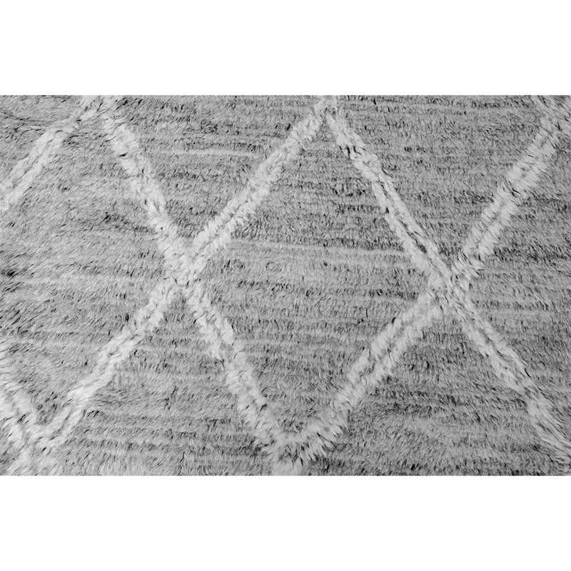 Wool Geometric Area Rug in Gray, Rectangle 9' x 12'