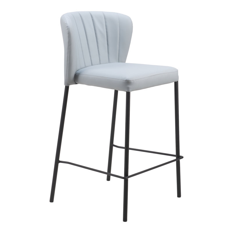 Tabouret de comptoir Keithan (ensemble de 2), Gris, Tabouret de comptoir (siège d'une hauteur de 25,8