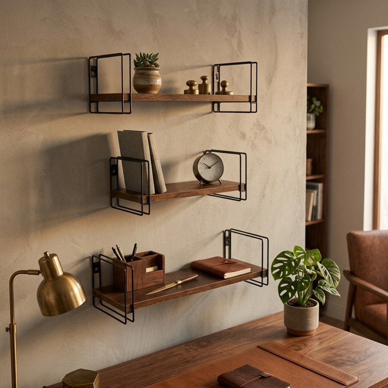 3 Piece Wood Floating Shelf
