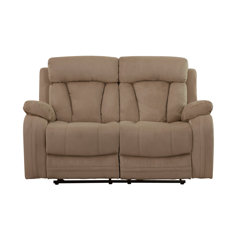 Global United  Recliningtransitional Microfiber Fabric Loveseat