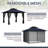 11X11 Gazebo, Outdoor Patio Gazebo With Mosquito Netting, Double Roof Metal Gazebo, Canopy For Backyard Covered Patio, Heavy Duty Gazebo Outdoor For Garden Deck Lawn, Black / Gray / Khaki / Navy Blue-126133272-126133270