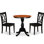 Ensemble de salle à manger 3 pièces comprenant une table en bois et 2 chaises de salle à manger en bois avec dossier Double-X - Finition noire