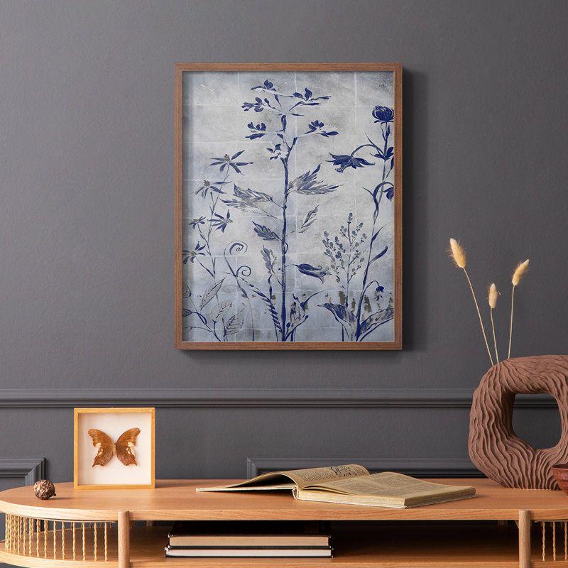 Silver Botanicals I V30, reproduction encadrée - bois massif, Brun, H 28 po x l 22 po