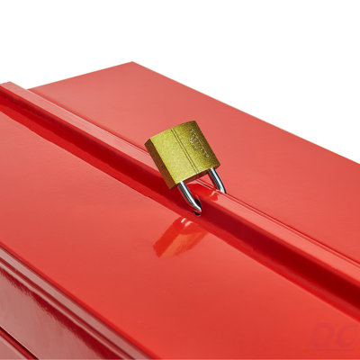 Tool Box 14-Inch 2-Tier 3-Tray Folding Cantilever Toolbox With Handle Red