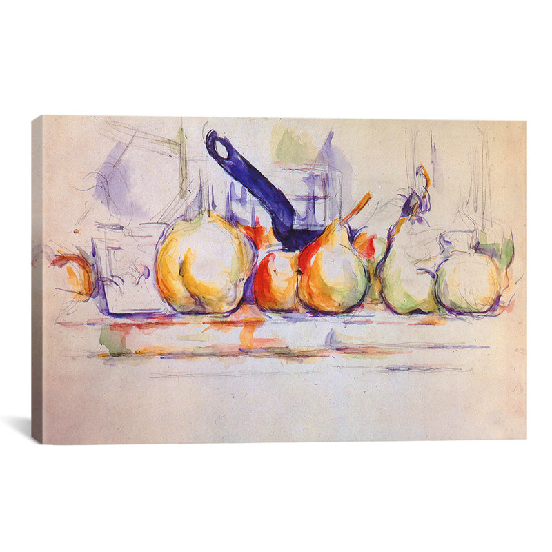 «Still Life with Saucepan, 1902» par Paul Cezanne, reproduction d'art sur toile tendue, H 40 po x l 60 po x P 1,5 po