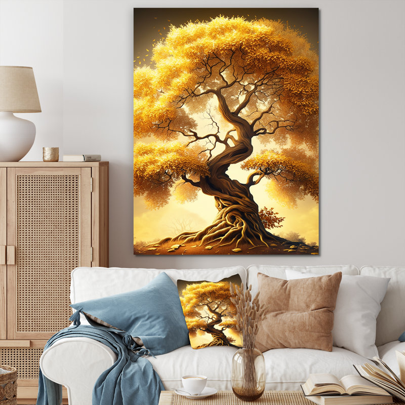 «Majestic Yellow Golden Tree I» sur toile, H 40 po x l 30 po x P 1,5 po, Toile tendue