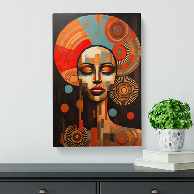 African Woman Dadaism Art No.2 - Wrapped Canvas