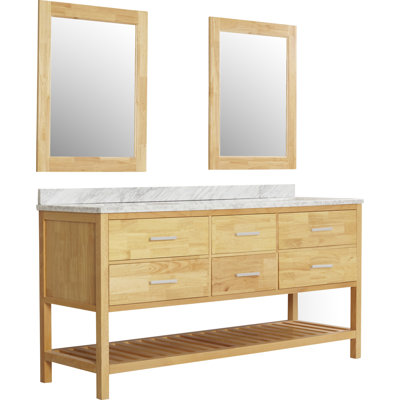 Ensemble de meuble-lavabo de salle de bain double 72 po avec miroir Carrasquillo