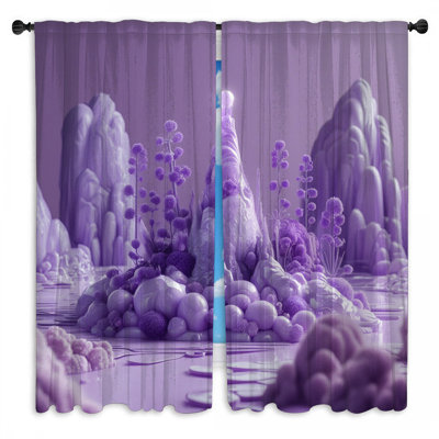 Rideaux de fenêtre surréaliste mauve surréellement surréel - 2 panneaux