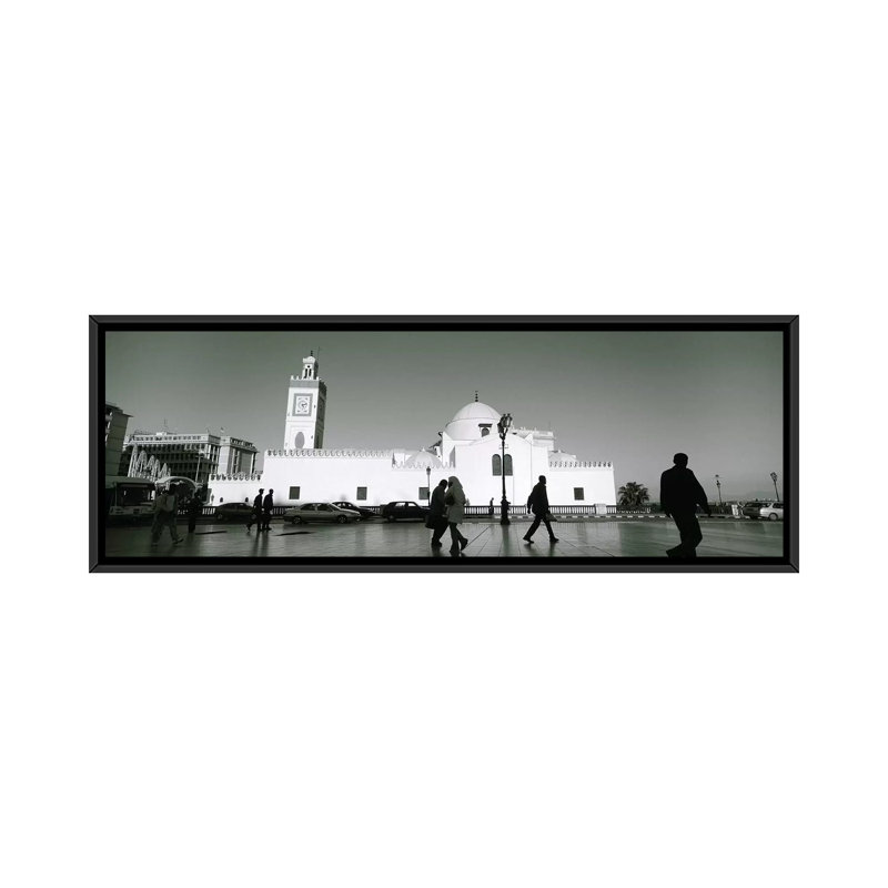 " Cars Parked In Front Of A Mosque, Jamaa-El-Jedid, Algiers, Algeria " by Panoramic Images, 16" H x 48" W x 1.5" D