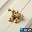 2 Pack 40mm Polished Brass Showcase Catches – Turn Button Door Latch for Cabinet, Wardrobe, Cupboard, Gate – With Screws