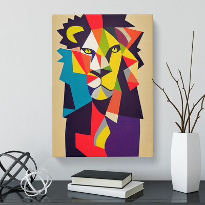 Lion In Abstract - Wrapped Canvas