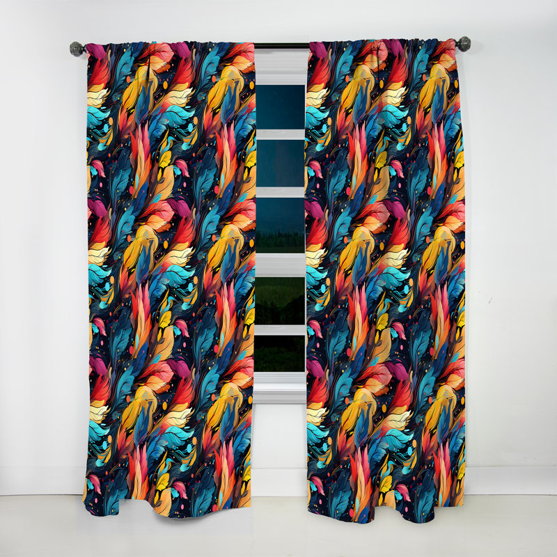Artistique Boho Blend Motif Boho I - Rideau Glam - Velours obscurcissant - 1 panneau, L 52 po x L 63 po