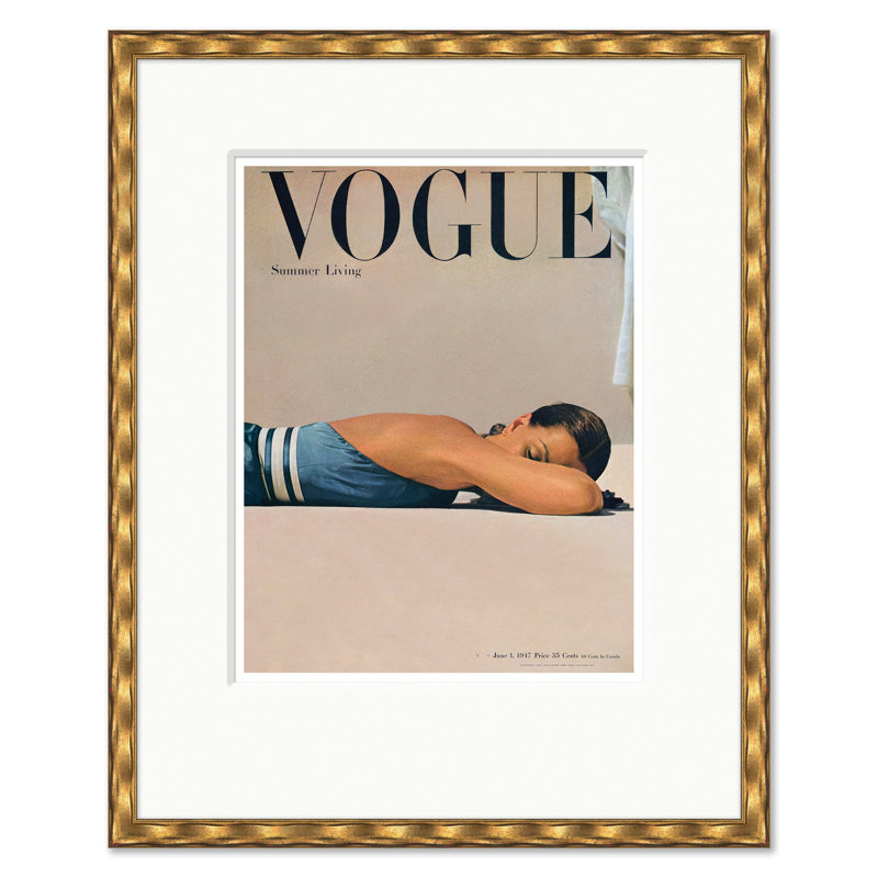 Couverture Vogue, «Summer Living», John Rawlings, 1 juin 1947, Doré