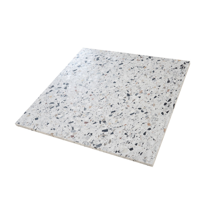 Terraforma 24 po x 24 po Terrazzo blanc adouci grand mur et plancher (7,75 pieds carrés / caisse, paquet de 2)