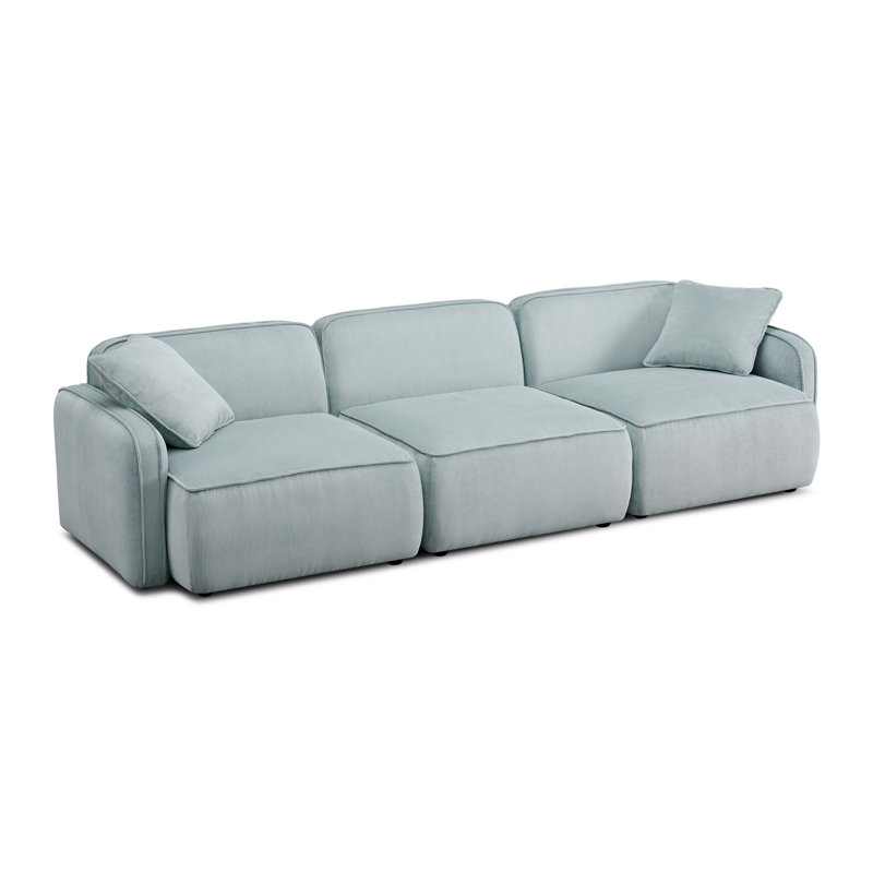 Canapé modulaire en velours côtelé Tov Furniture Travie, Écume de mer