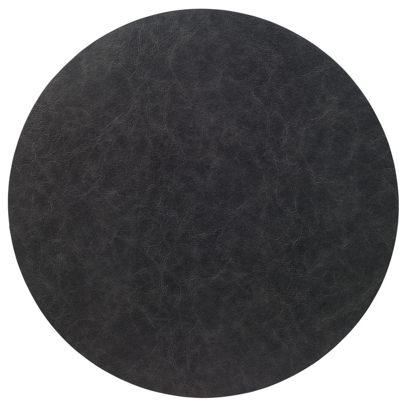 Tanner Vinyl Round Placemats, Black