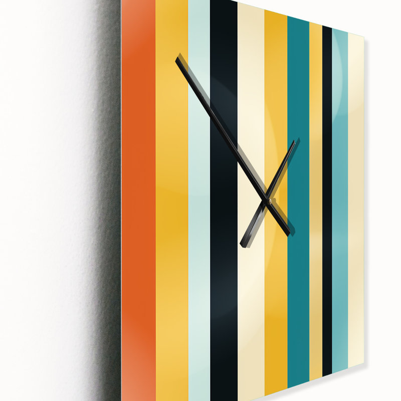 Jaquill - Horloge murale rayée Mid-Century, Moyen