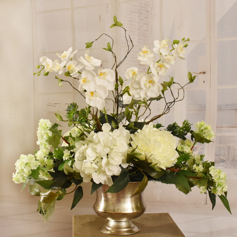 Faux Silk Arrangement in Vase
