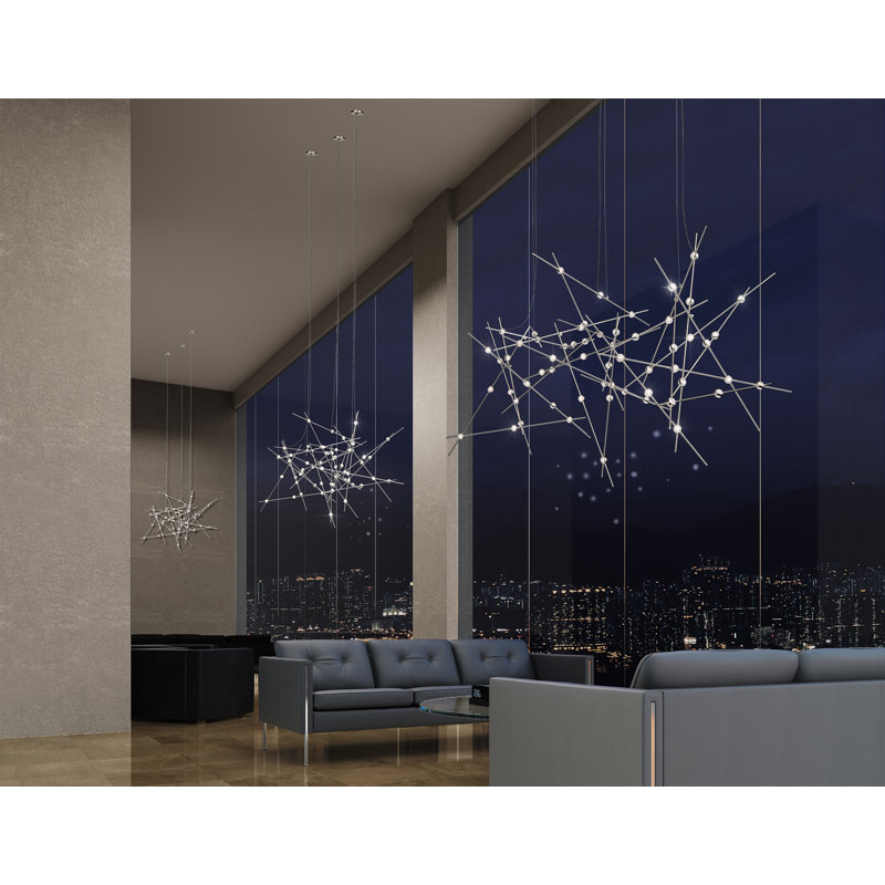 Constellation® 20 - Light LED Chandelier, Clear, Satin Nickel, 2700K