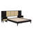 Wood Bed Frame With 2 Nightstands And Elegant Design With Lamps-1856125290