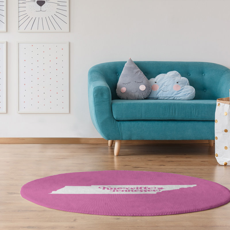 Tapis en poly-chenille knoxville tennessee, Rond 5 pi