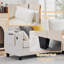 Canapé modulaire en L en chenille avec repose-pieds avec rangement, canapé convertible moderne avec housse amovible, USB et type C, poches latérales, coussins d'accoudoirs