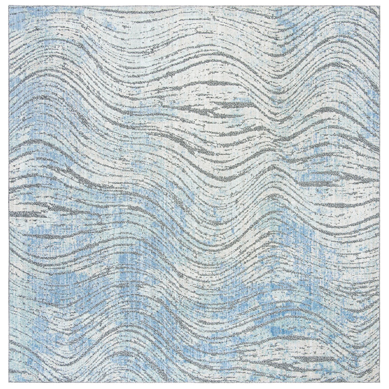 Higginson Provance Performance Abstract Rug, Square 6'7"