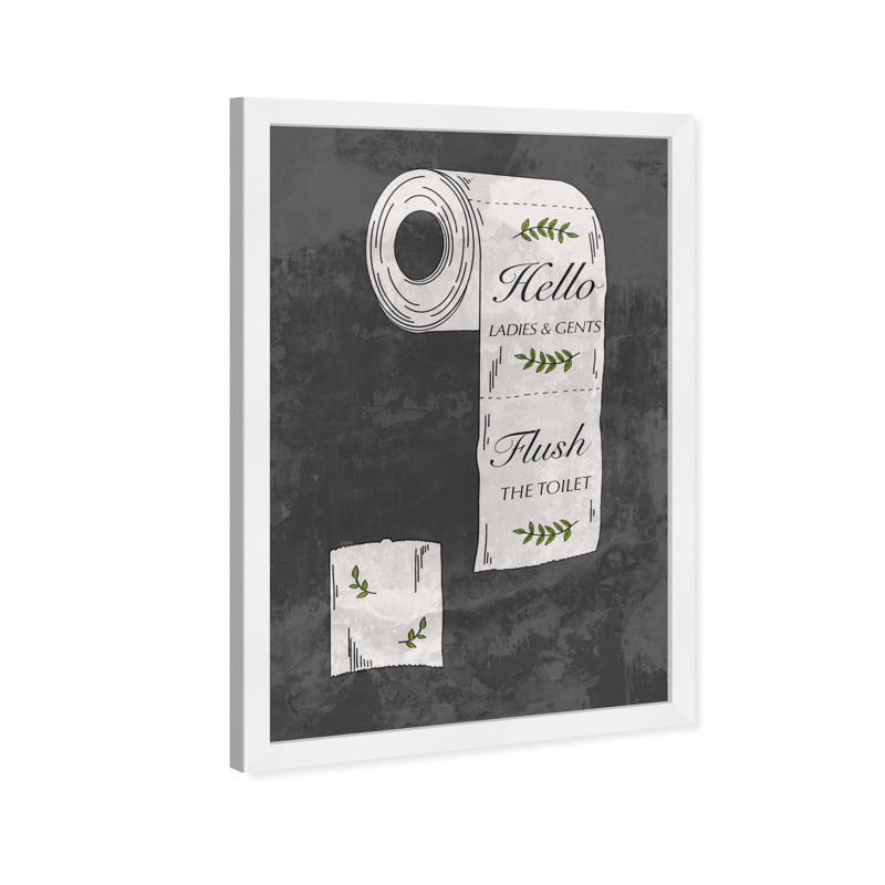 Impression sur toile pour salle de bain, H 17 po x l 12 po, Cadre blanc