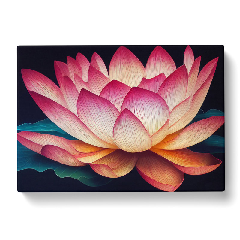 Sumptuous Lotus Flower - Wrapped Canvas