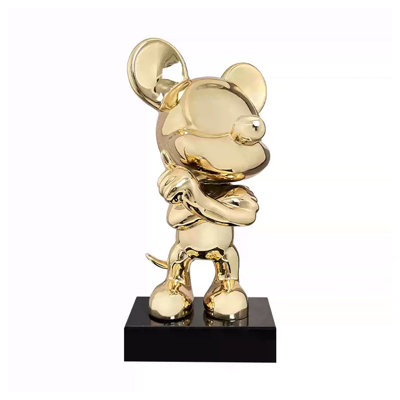 Creative Mickey Electroplated Resin Sculpture