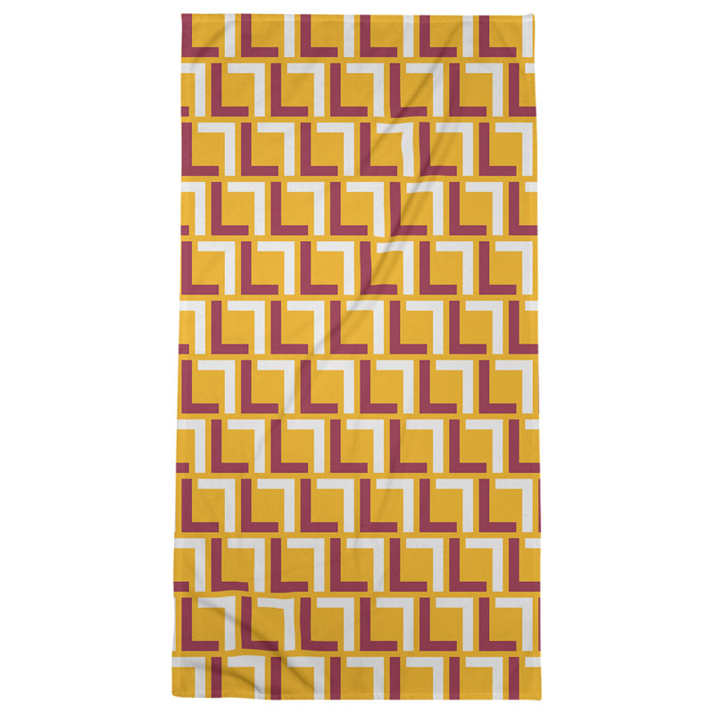 Bath Towel, Yellow/Red/White