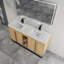 Meuble-lavabo autoportant avec lavabo double en résine