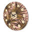 Horloge murale en bois feuilles tropicales-63891473