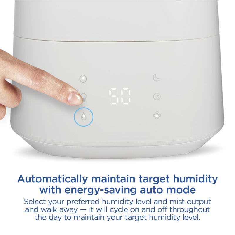 White Ultrasonic Cool Mist Humidifier with UV LED Light