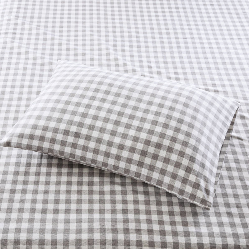 Drap simple en flanelle de coton 100% coton à chevrons imprimés 3 pièces pour lit simple TG