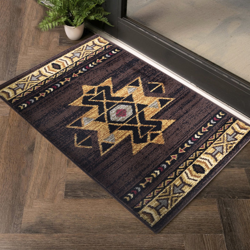 Tapis brun en polypropylène, couleur brun, 5 pi 3 po x 7 pi 3 po, pour l'ambiance de la maison, 5,25 pi 7,25 pi., Polypropylène, idéal pour les maisons occupées