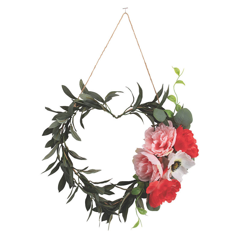 Faux Peony 15'' Wreath