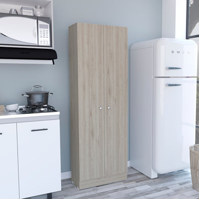 Armoire garde-manger multi-rangement, cinq tablettes, armoire double porte