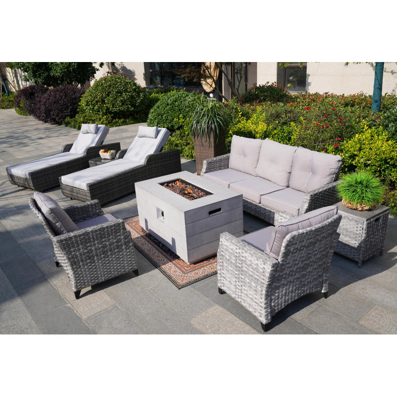 7 - Person Patio Conversation Set with Cushions