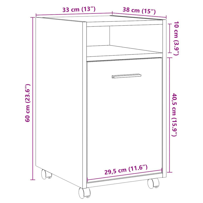 Ayato 1 -Drawer 1 -Shelf Storage Cabinet, Artisan Oak