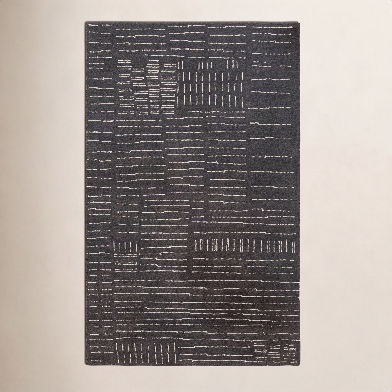 Ouzo Hand-Tufted Abstract Wool Rug, Rectangle 5' x 8'