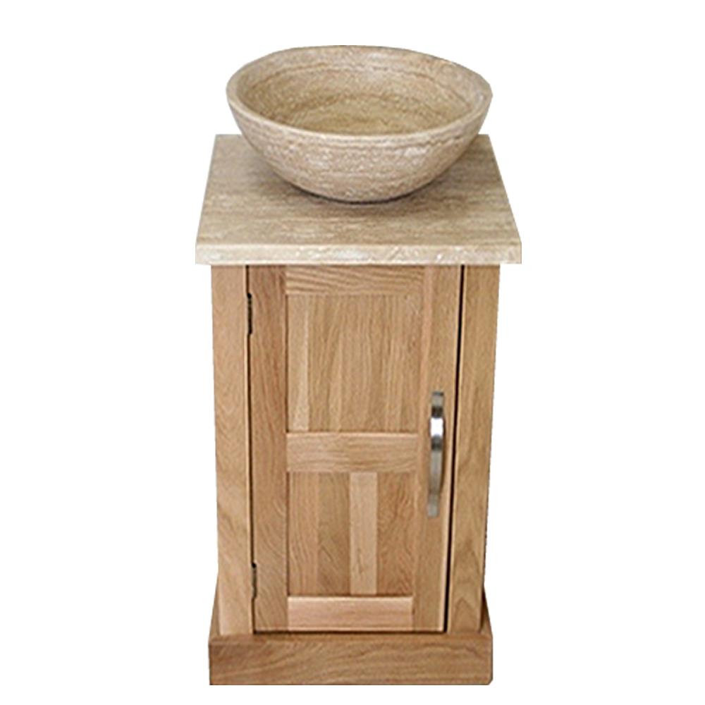 Malcolm Solid Oak 500mm Free-Standing Vanity Unit