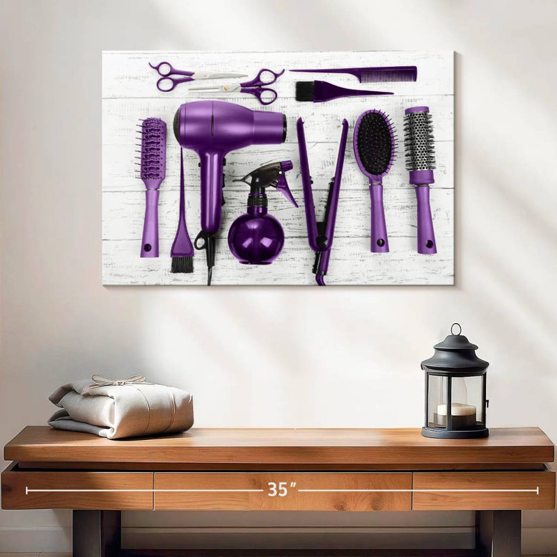 Shuttleworth Purple Hair Salon Tools, 16" H x 24" W