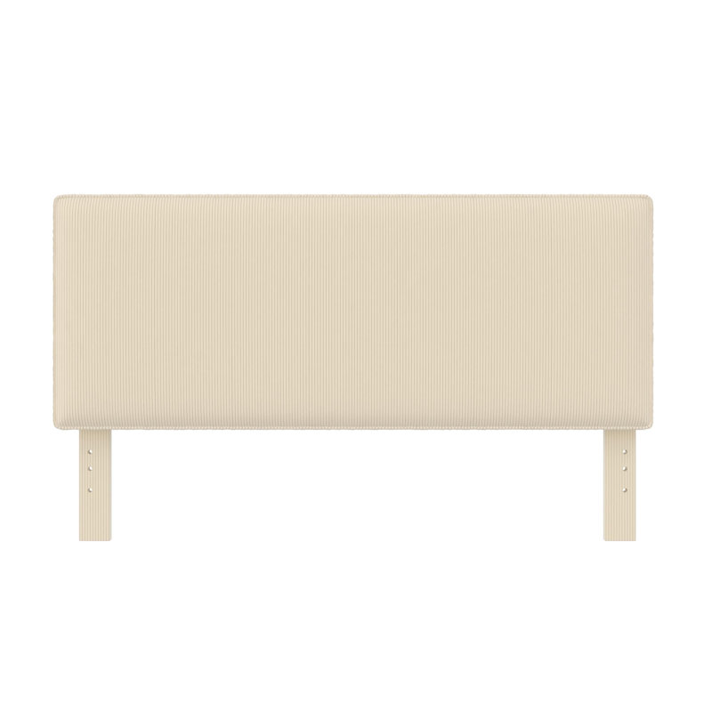 Grand lit Valdemar en tissu brun et gris vieilli
