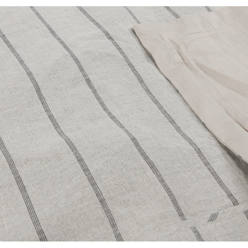 Eberly Striped Linen Duvet Cover, Queen Duvet Cover, Ivory