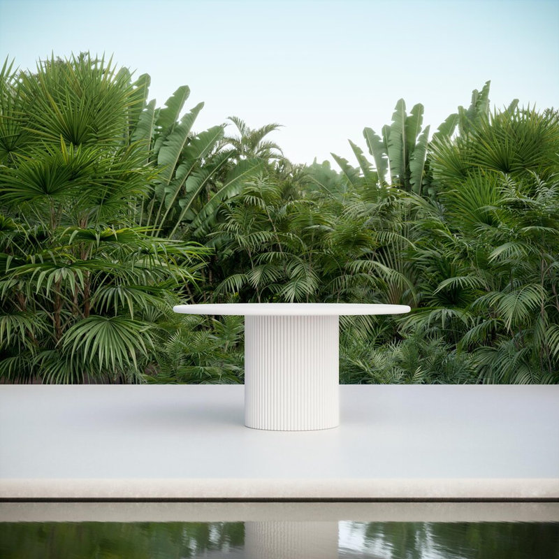 Palma 60" Dining Table White, White, White