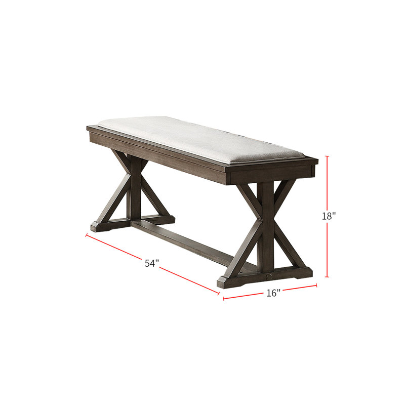 Banc de salle à manger gris avec base et chaise rembourrée en mousse rembourrée