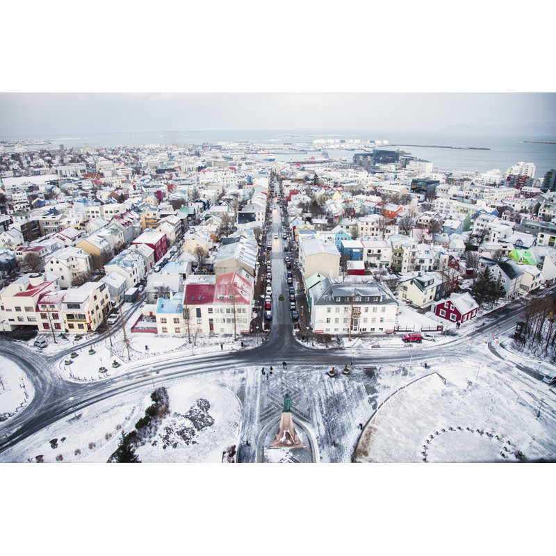Overlooking Reykjavik - Wrapped Canvas Photograph, 30cm H x 46cm W x 3.8cm D