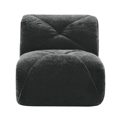 Armless Sofa Velvet- Black